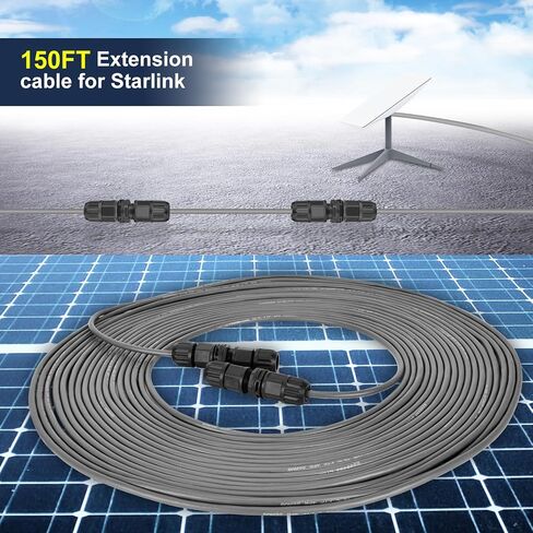 FOTN Replacement Starlink Cable Extension and Repair Kit, Starlink Replacement Cable Extend Original 50FT Cable to 125ft, IP68 Waterproof, Support 1200M Protocol, Adopts Pure Copper DataTransmission in Saudi Arabia
