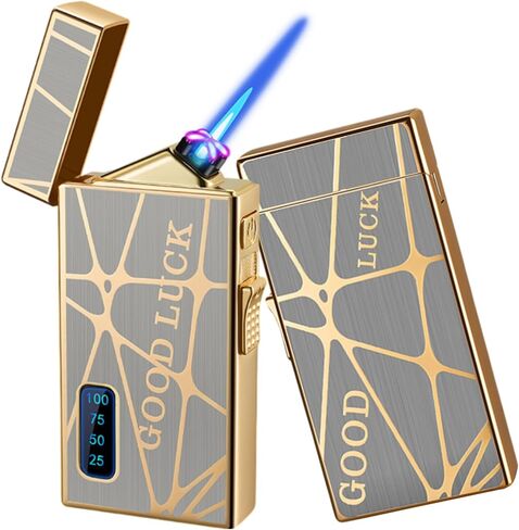 Torch Lighter, Dual Arc Lighter and Jet Flame Torch Lighter 2 in 1，USB Rechargeable Electric Lighter with Battery Indicator, Refillable Butane Windproof Plasma Infinity Lighter(Without Butane)-Dragon in Saudi Arabia