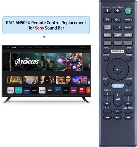 تم استبدال جهاز التحكم عن بعد PZL الجديد RMT-AH509U بلوحة مفاتيح QWERTY لجهاز Sony Soundbar HT-A7000 HTA7000 in Saudi Arabia