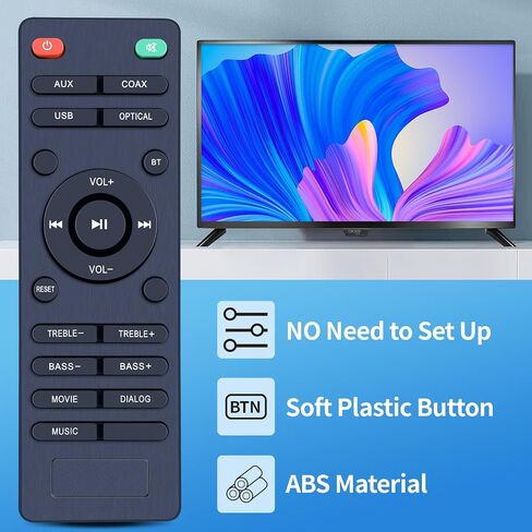 جهاز تحكم عن بعد بديل S9920 متوافق مع نظام مكبرات الصوت Wohome TV Soundbar التحكم عن بعد TSSN07G2 لنظام VMAI S4 FS21HS & auvisio MSS-95 Bluetooth Soundbar Sound Bar in Saudi Arabia