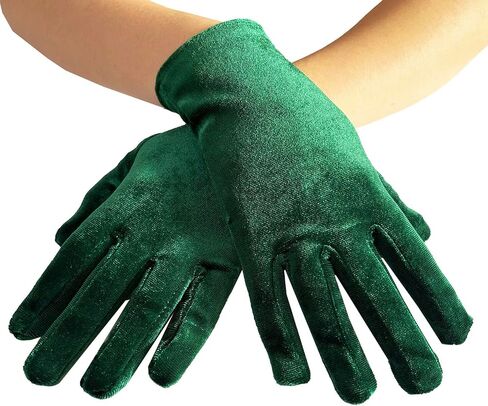 Huralona Short Velvet Party Gloves 1920 Flapper Opera Party Evening Gloves in Saudi Arabia