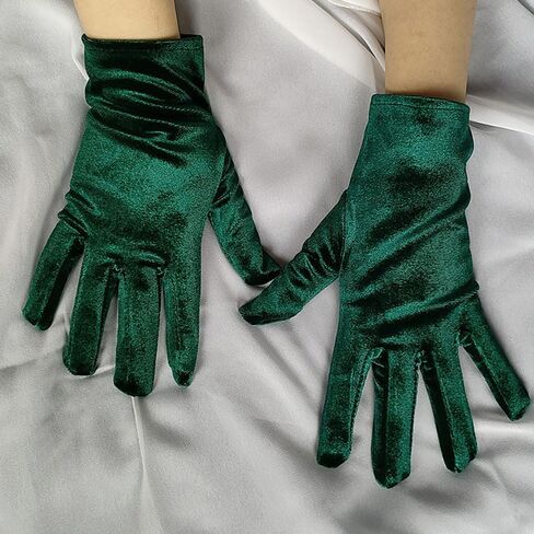 Huralona Short Velvet Party Gloves 1920 Flapper Opera Party Evening Gloves in Saudi Arabia