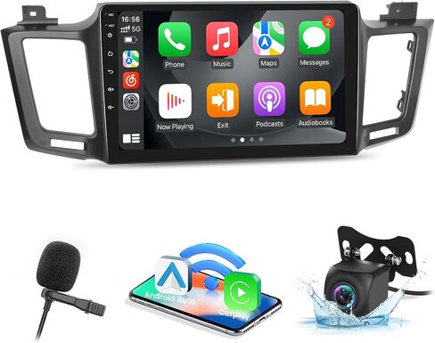 EKAT لسيارة Toyota RAV4 2013-2019 Android Car Stereo [2+64G] - تشغيل لاسلكي وAndroid Auto - راديو بشاشة لمس 10 بوصة مع EQ DSP، WiFi، GPS، شاشة مقسمة + كاميرا رؤية خلفية AHD in Saudi Arabia