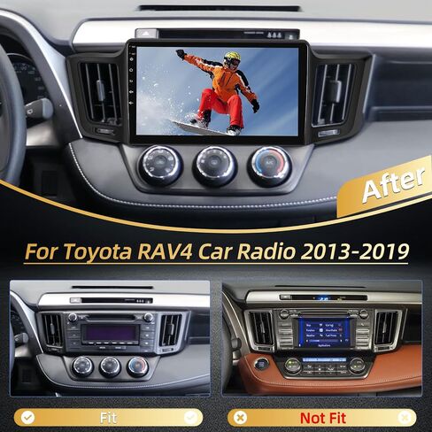 EKAT لسيارة Toyota RAV4 2013-2019 Android Car Stereo [2+64G] - تشغيل لاسلكي وAndroid Auto - راديو بشاشة لمس 10 بوصة مع EQ DSP، WiFi، GPS، شاشة مقسمة + كاميرا رؤية خلفية AHD in Saudi Arabia