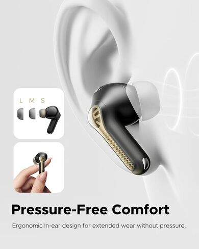 سماعات أذن لاسلكية SoundPEATS Capsule3 Pro+، سماعات بلوتوث متكيفة بخاصية إلغاء الضوضاء، صوت ستيريو هاي فاي عالي الدقة مع مكبر صوت xMEMS، سماعات أذن ANC لاسلكية حقيقية مع LDAC، 6 ميكروفونات وقت تشغيل 43 ساعة in Kuwait