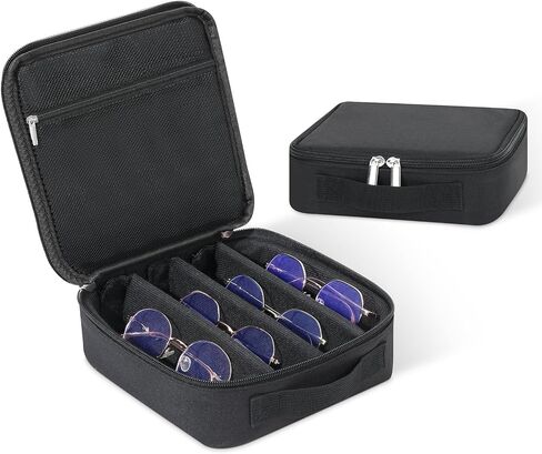 MoKo Sunglasses Organizer Case, Travel Glasses Case with for Multiple Pairs, Adjustable Eyeglasses Storage Box, Sunglasses Holder for Women Men Gray in Saudi Arabia
