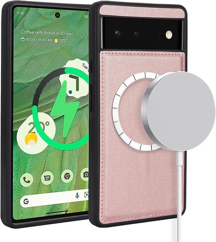 for Google Pixel 7 case with Credit Card Holder, fits Pixel 7 Leather Case Wallet for Women Compatible Wallet Detachable 2-in-1 for Men-Pink in Saudi Arabia