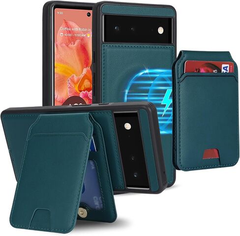 for Google Pixel 7 case with Credit Card Holder, fits Pixel 7 Leather Case Wallet for Women Compatible Wallet Detachable 2-in-1 for Men-Pink in Saudi Arabia