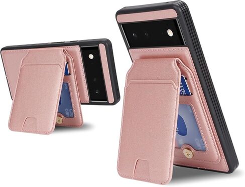for Google Pixel 7 case with Credit Card Holder, fits Pixel 7 Leather Case Wallet for Women Compatible Wallet Detachable 2-in-1 for Men-Pink in Saudi Arabia