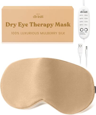 Heated Eye Mask for Dry Eye Relief - Stye Eye Treatment, Warming Eye Mask for Dry Eyes Mask Warm Compress for Eyes, Sinus Mask Heated Eye Patch - Dry Eye Mask with Moist Heat Electric Warming - Black in Saudi Arabia