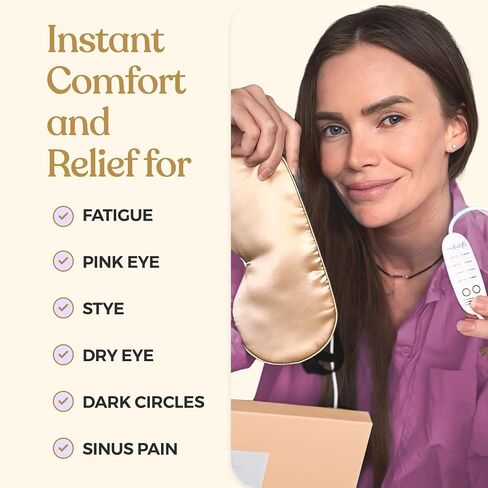 Heated Eye Mask for Dry Eye Relief - Stye Eye Treatment, Warming Eye Mask for Dry Eyes Mask Warm Compress for Eyes, Sinus Mask Heated Eye Patch - Dry Eye Mask with Moist Heat Electric Warming - Black in Saudi Arabia