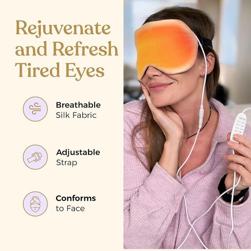Heated Eye Mask for Dry Eye Relief - Stye Eye Treatment, Warming Eye Mask for Dry Eyes Mask Warm Compress for Eyes, Sinus Mask Heated Eye Patch - Dry Eye Mask with Moist Heat Electric Warming - Black in Saudi Arabia