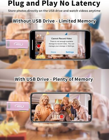 محركات أقراص فلاش بسعة 64 جيجابايت مخصصة لهاتف iPhone، مع محول USB C لهاتف iPhone 15، وتخزين شريحة الذاكرة للصور ومقاطع الفيديو المتوافقة مع iPhone iPad Android وأجهزة الكمبيوتر (أزرق) in Saudi Arabia
