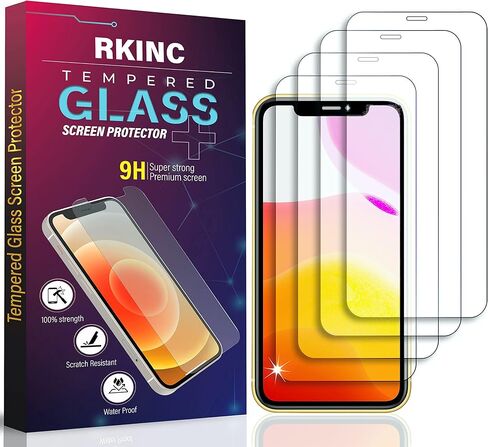 واقي شاشة RKINC [4 عبوات] لهاتف iPhone 11 Pro/iPhone XS/iPhone X 5.8 بوصة، واقي شاشة من الزجاج المقسى، 0.33 مم [ضمان مدى الحياة] [مضاد للخدش] [مضاد للكسر] [خالٍ من الفقاعات] in Kuwait