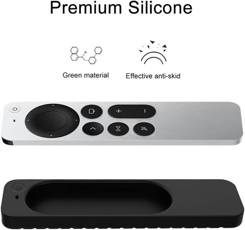 Remote Case for Apple TV 4K (2 gen 2021/3rd Gen 2022)/Siri Remote (3rd Generation) Silicone Protective Cover,Hanging Rope Accessories Funda (Black) in Saudi Arabia