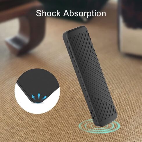 Remote Case for Apple TV 4K (2 gen 2021/3rd Gen 2022)/Siri Remote (3rd Generation) Silicone Protective Cover,Hanging Rope Accessories Funda (Black) in Saudi Arabia