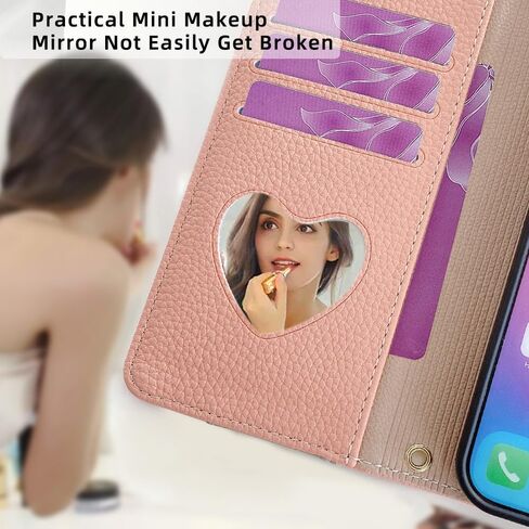 Asuwish Phone Case for Samsung Galaxy S24 Plus S24+ 5G Wallet Cover with Screen Protector and Mirror Flip Cover Ring Card Holder Crossbody Strap Stand Cell S24plus 24S + S 24 24+ Women Girls Green in Saudi Arabia