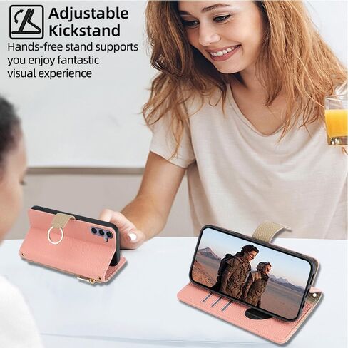 Asuwish Phone Case for Samsung Galaxy S24 Plus S24+ 5G Wallet Cover with Screen Protector and Mirror Flip Cover Ring Card Holder Crossbody Strap Stand Cell S24plus 24S + S 24 24+ Women Girls Green in Saudi Arabia