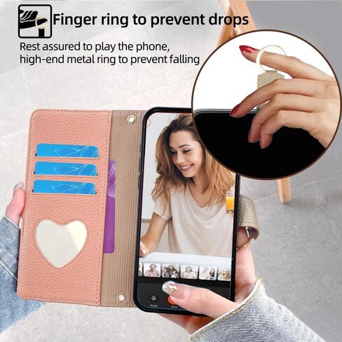 Asuwish Phone Case for Samsung Galaxy S24 Plus S24+ 5G Wallet Cover with Screen Protector and Mirror Flip Cover Ring Card Holder Crossbody Strap Stand Cell S24plus 24S + S 24 24+ Women Girls Green in Saudi Arabia