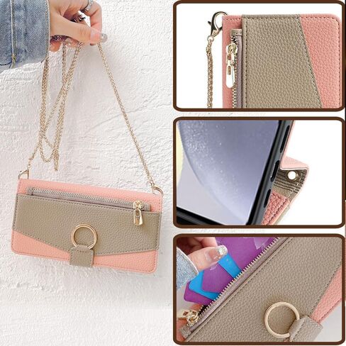 Asuwish Phone Case for Samsung Galaxy S24 Plus S24+ 5G Wallet Cover with Screen Protector and Mirror Flip Cover Ring Card Holder Crossbody Strap Stand Cell S24plus 24S + S 24 24+ Women Girls Green in Saudi Arabia