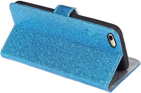 حافظة لهاتف iPhone 5/5S/SE (1st-Gen 2016) 4.0 بوصة حافظة لامعة وحامل بطاقات ومسند مغناطيسي من الجلد الناعم قابلة للطي لهاتف iPhone 5 (أحمر) in Kuwait