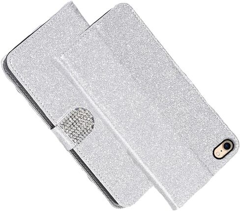 حافظة لهاتف iPhone 5/5S/SE (1st-Gen 2016) 4.0 بوصة حافظة لامعة وحامل بطاقات ومسند مغناطيسي من الجلد الناعم قابلة للطي لهاتف iPhone 5 (أحمر) in Kuwait