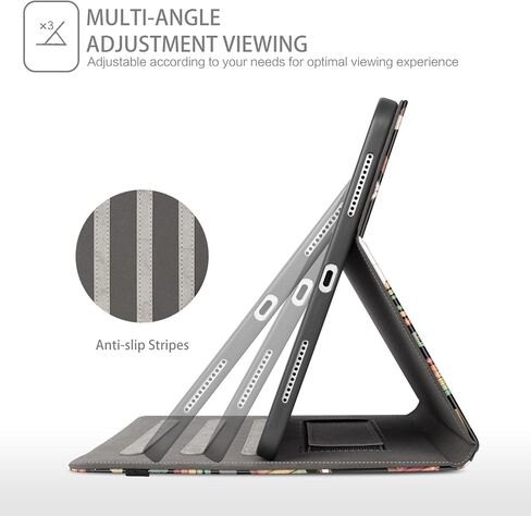 iPad Air 13 inch Case M2 2024, iPad Pro 12.9 6th/5th/4th/3rd Generation Case with Pencil Holder Multi-Angle View Adjustable Stand Shockproof with Pocket/Hand Strap/Auto Wake Sleep, Flower Butterfly in Kuwait