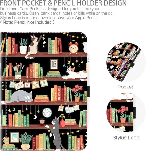 iPad Air 13 inch Case M2 2024, iPad Pro 12.9 6th/5th/4th/3rd Generation Case with Pencil Holder Multi-Angle View Adjustable Stand Shockproof with Pocket/Hand Strap/Auto Wake Sleep, Flower Butterfly in Kuwait