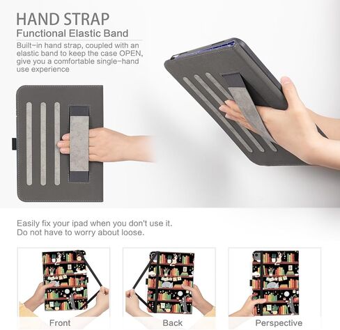 iPad Air 13 inch Case M2 2024, iPad Pro 12.9 6th/5th/4th/3rd Generation Case with Pencil Holder Multi-Angle View Adjustable Stand Shockproof with Pocket/Hand Strap/Auto Wake Sleep, Flower Butterfly in Kuwait