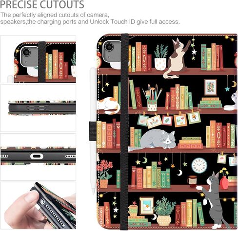 iPad Air 13 inch Case M2 2024, iPad Pro 12.9 6th/5th/4th/3rd Generation Case with Pencil Holder Multi-Angle View Adjustable Stand Shockproof with Pocket/Hand Strap/Auto Wake Sleep, Flower Butterfly in Kuwait