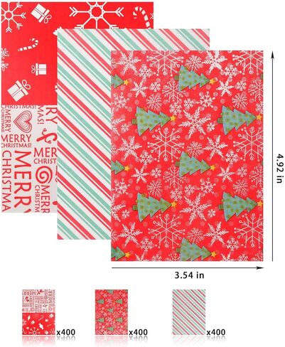YBB 600 Pcs Christmas Candy Wrappers, Greaseproof Caramel Candy Wax Twisting Papers Wrappers for Christmas Party Goodies Candy Chocolate Sweets in Saudi Arabia