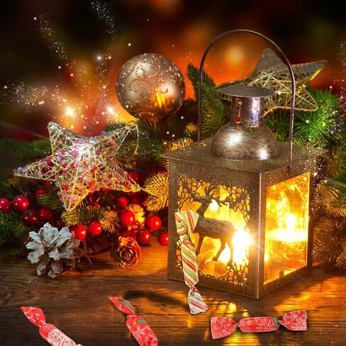 YBB 600 Pcs Christmas Candy Wrappers, Greaseproof Caramel Candy Wax Twisting Papers Wrappers for Christmas Party Goodies Candy Chocolate Sweets in Saudi Arabia