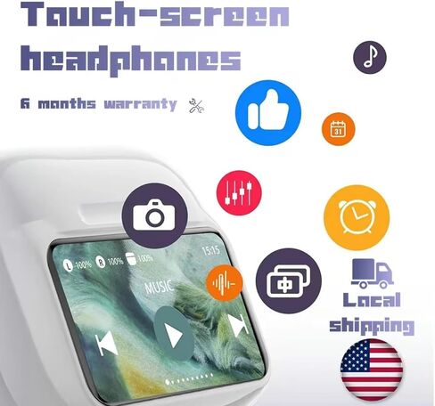 Owl Bluetooth Wireless Touch Screen Earbuds in-Ear Headphones with Camera Funtion and in-built Find my Earphones (White), A6PRO in Saudi Arabia