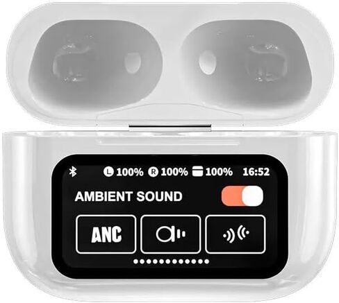 Owl Bluetooth Wireless Touch Screen Earbuds in-Ear Headphones with Camera Funtion and in-built Find my Earphones (White), A6PRO in Saudi Arabia