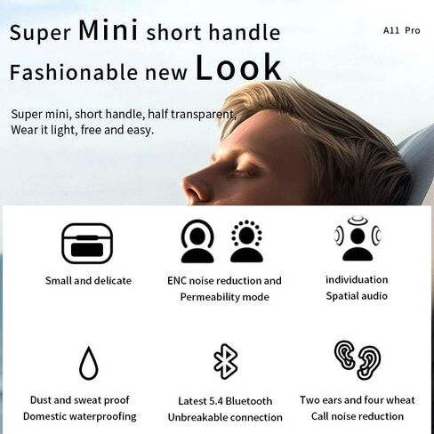 Owl Bluetooth Wireless Touch Screen Earbuds in-Ear Headphones with Camera Funtion and in-built Find my Earphones (White), A6PRO in Saudi Arabia