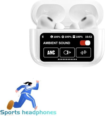 Owl Bluetooth Wireless Touch Screen Earbuds in-Ear Headphones with Camera Funtion and in-built Find my Earphones (White), A6PRO in Saudi Arabia