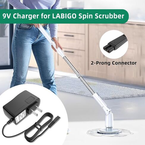 9V Charger for Homitt Electric Spin Scrubber Compatible with Homitt HM115C HM115CW HM115CD HM115CG HM204C Power Scrubber Adapter Power Cord in Saudi Arabia