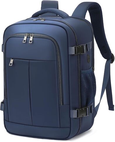 Travel Laptop Backpack, Carry on Backpack, 15.6 Inch Durable Business Work Bag with USB Port, Water Resistant Rucksack Book Computer Bag Gifts for Women Men, Black in Saudi Arabia