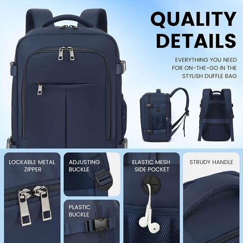 Travel Laptop Backpack, Carry on Backpack, 15.6 Inch Durable Business Work Bag with USB Port, Water Resistant Rucksack Book Computer Bag Gifts for Women Men, Black in Saudi Arabia