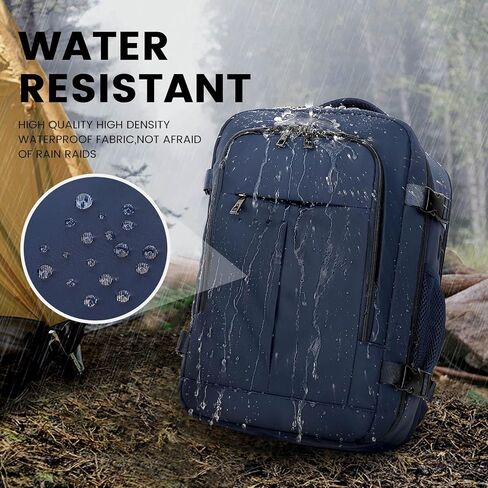 Travel Laptop Backpack, Carry on Backpack, 15.6 Inch Durable Business Work Bag with USB Port, Water Resistant Rucksack Book Computer Bag Gifts for Women Men, Black in Saudi Arabia
