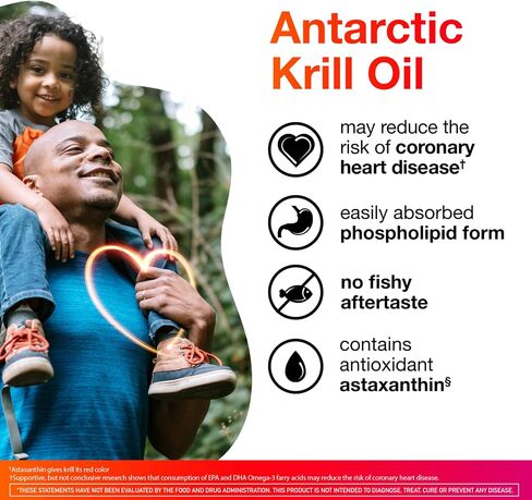 MegaRed #1 Doctor Recommended Krill Oil Brand - 1000mg Omega 3 Supplement with EPA, DHA, Astaxanthin & Phospholipids, Supports Heart, Brain, Joint and Eye Health, No Fish Oil Aftertaste - 60 Softgels in Kuwait