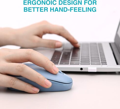 ماوس Rii اللاسلكي RM700 2.4G ماوس صامت مع 3200 نقطة في البوصة، ماوس كمبيوتر مع جهاز استقبال USB نانو لأجهزة الكمبيوتر المحمول، وأجهزة الكمبيوتر الشخصية، وأجهزة Mac، والنوافذ والعمل المدرسي (أزرق سييرا) in Kuwait