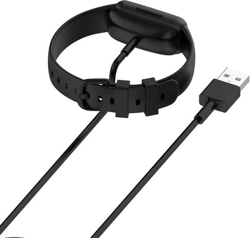 شاحن USB FitTurn متوافق مع جهاز تعقب الأنشطة Fitbit Ace 3 للأطفال بطول 3.3 قدم/100 سم بديل لشاحن USB ومشبك كابل قاعدة مزامنة البيانات لجهاز Ace 3 جهاز تعقب اللياقة البدنية 6+ 2 حزمة باللون الأسود in Saudi Arabia