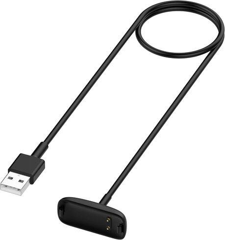 شاحن USB FitTurn متوافق مع جهاز تعقب الأنشطة Fitbit Ace 3 للأطفال بطول 3.3 قدم/100 سم بديل لشاحن USB ومشبك كابل قاعدة مزامنة البيانات لجهاز Ace 3 جهاز تعقب اللياقة البدنية 6+ 2 حزمة باللون الأسود in Saudi Arabia