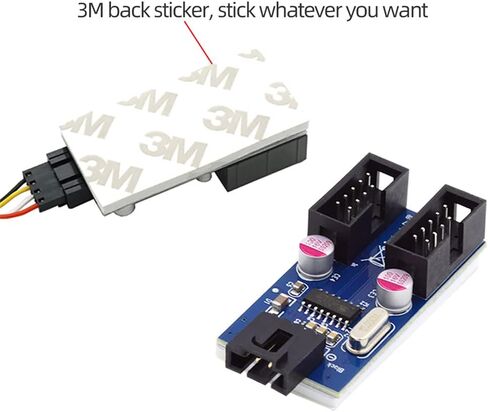 cablecc USB 2.0 9Pin 10Pin Mainboard Header Male to Single USB 3.1 Front Panel Socket Key-A Type-E Extension Cable 0.15M in Kuwait