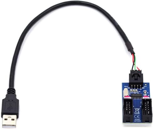 cablecc USB 2.0 9Pin 10Pin Mainboard Header Male to Single USB 3.1 Front Panel Socket Key-A Type-E Extension Cable 0.15M in Kuwait