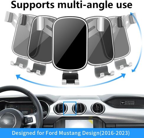 Car Phone Holder for Ford Mustang 2015 2016 2017 2018 2019 2020 2021 2022 2023 & Coupe Convertible Mach 1 GT Bullitt EcoBoost Auto Accessories Cell Phones Mount Cellphone Mobile Cradle Bracket in Saudi Arabia