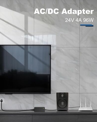 مصدر طاقة تيار مستمر 24 فولت، 4 أمبير كحد أقصى، محول طاقة تيار مستمر 24 فولت، محول تيار متردد 96 وات محول تيار متردد 100-240 فولت 50-60 هرتز تيار متردد إلى تيار مستمر 24 فولت 4 أمبير محول إمداد طاقة مع أسطوانة تيار مستمر 5.5 مم × 2.5 مم in Kuwait