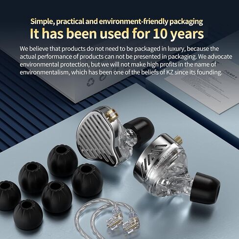 KZ x HBB PR2 in Ear Monitor Earphones 13.2mm Planar Magnetic Driver HiFi Wired Headphone Noise Cancelling IEM Earbuds with Detachable 2 Pin Silver-Plated Cable for Audiophile (Without Mic) in Kuwait