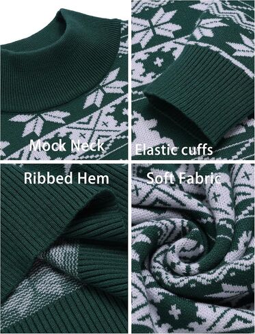 Babioboa Men's Mock Turtleneck Sweater Slim Fit Half Turtleneck Long Sleeve Knit Pullover Thermal Casual Solid Knitwear in Saudi Arabia